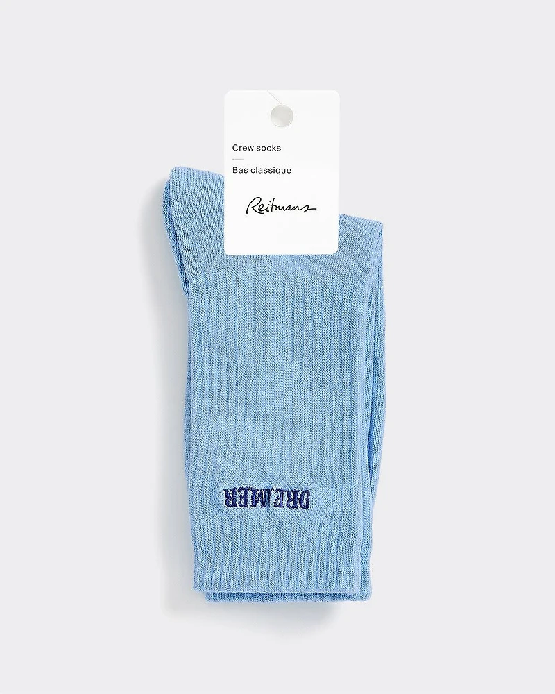 Bas côtelés avec mot à l'ourlet