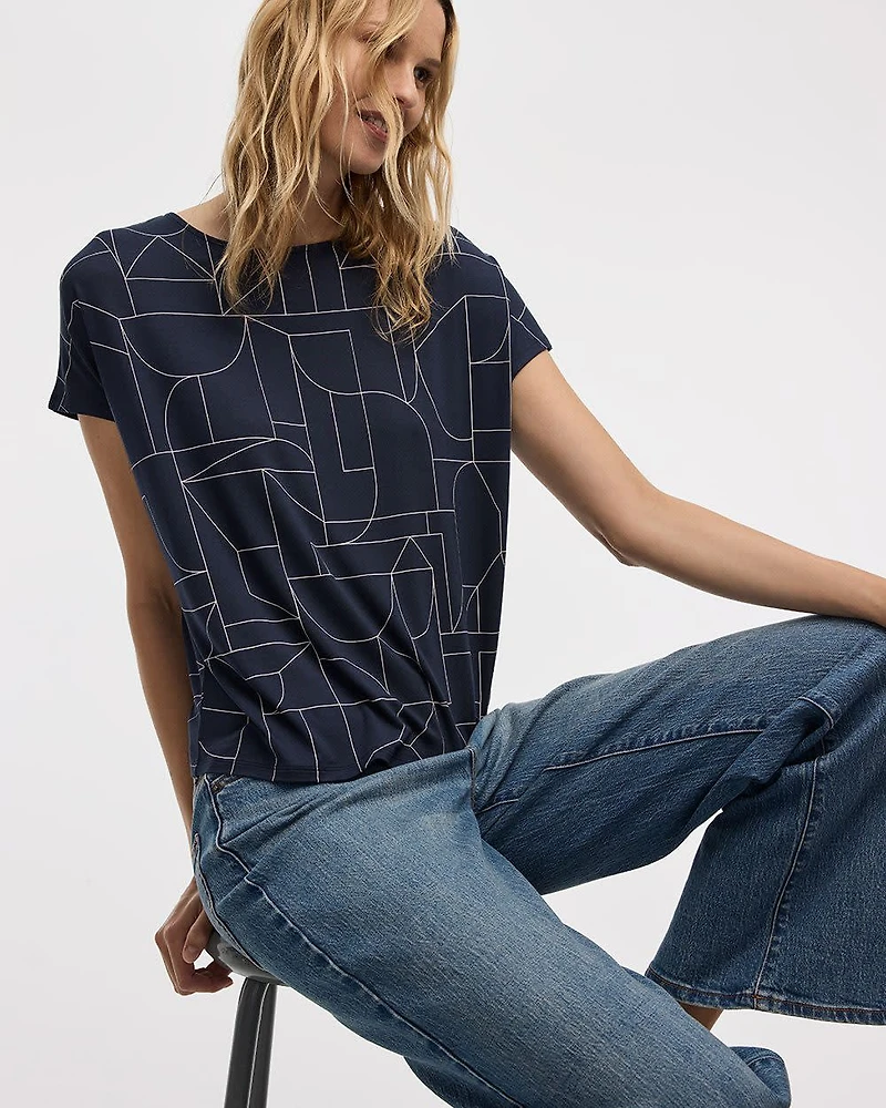 T-shirt à manches courtes dolman et col bateau