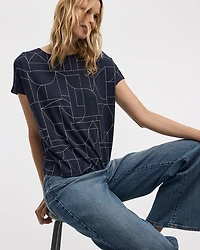 T-shirt à  manches courtes dolman et col bateau