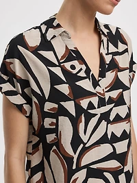 Robe droite à manches courtes