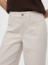 Pantacourt effet marin à jambe droite et taille haute