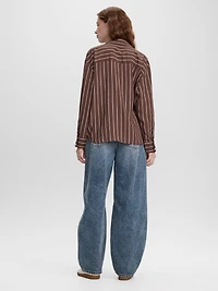 Blouse rayée à manches longues avec poche