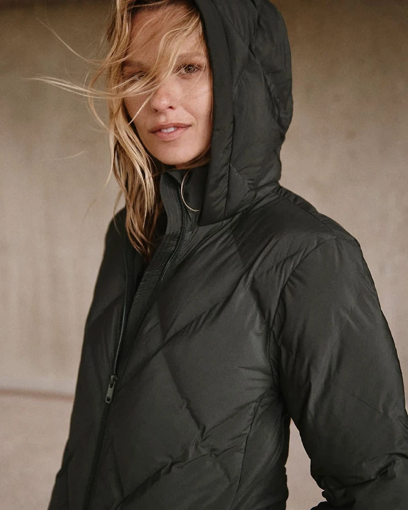 Long Hooded Puffer Jacket