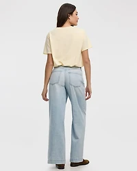 Crew-Neck Tee with Bubble Hem