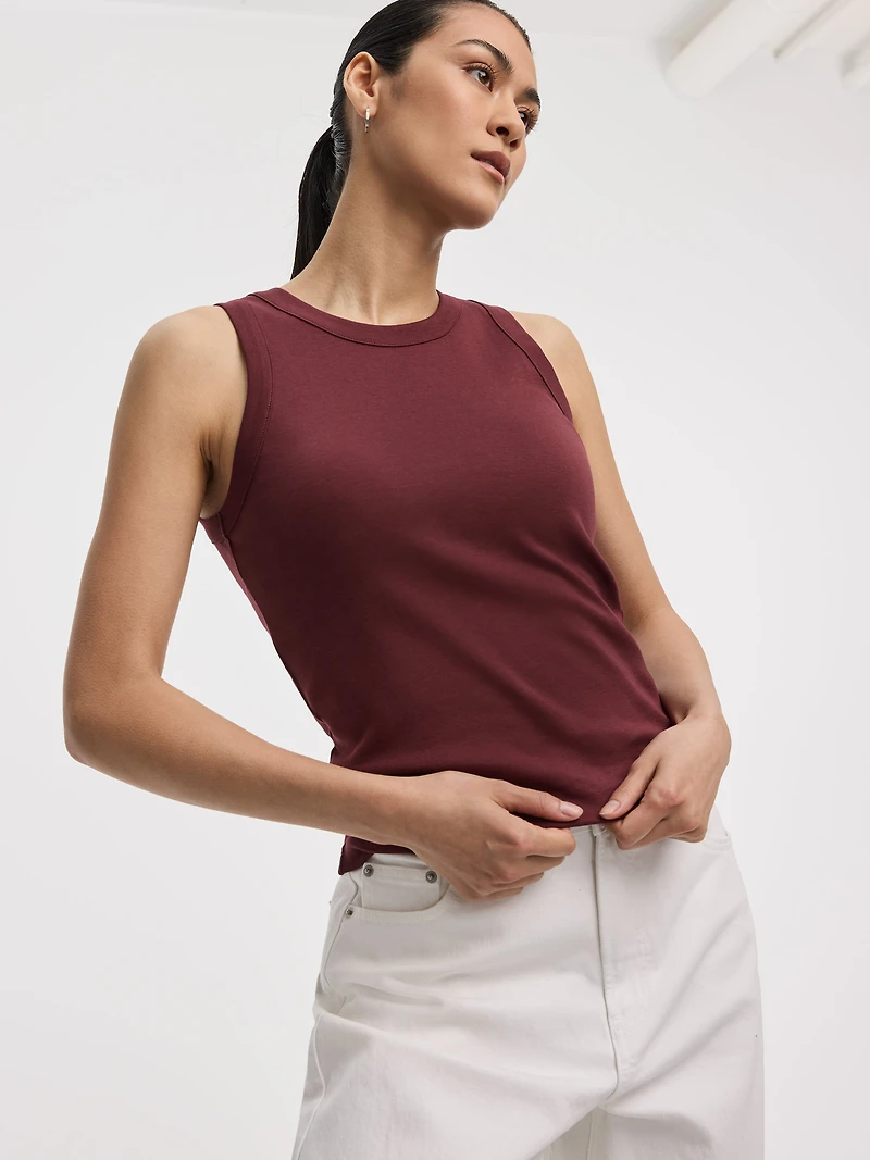 Ribbed Crew-Neck Tank - R Essentials