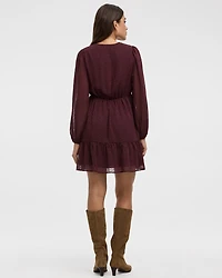 Long-Sleeve V-Neck Empire-Cut Dress