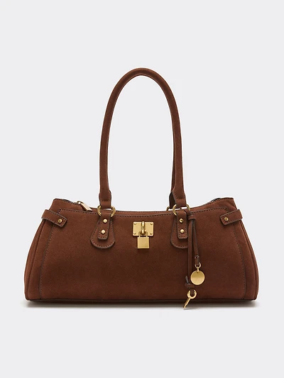 Bowler Satchel Bag with Lock Charm