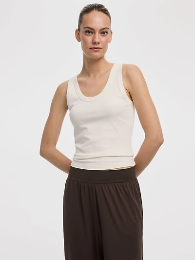 Scoop-Neck Ribbed Tank