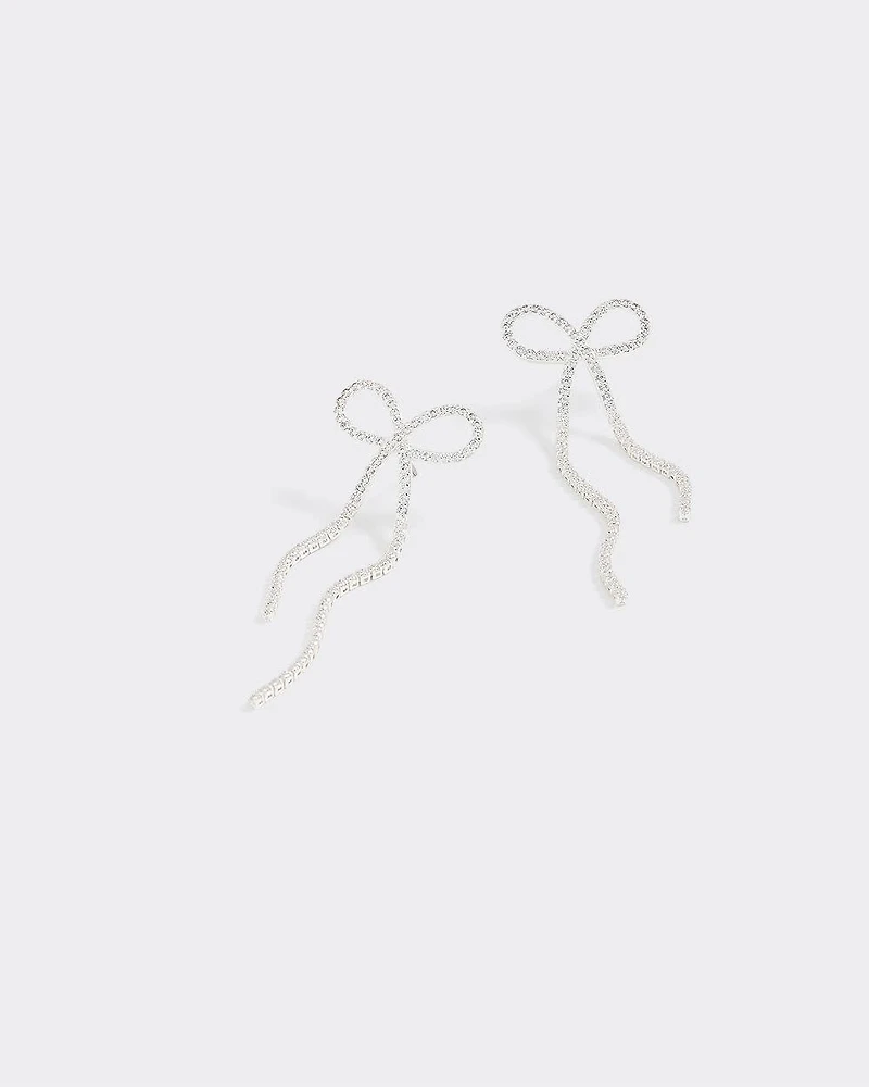 Rhinestone Bow Earrings