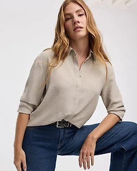 Long-Sleeve Buttoned-Down Blouse