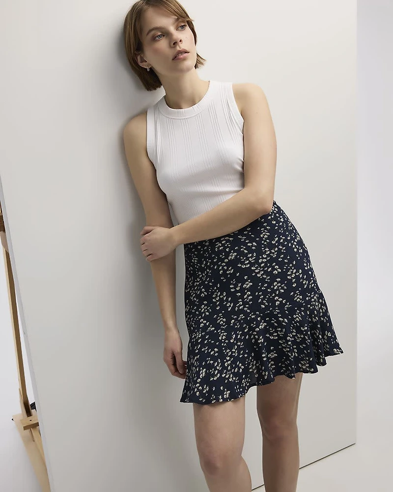 Mini Skirt with Ruffled Hem