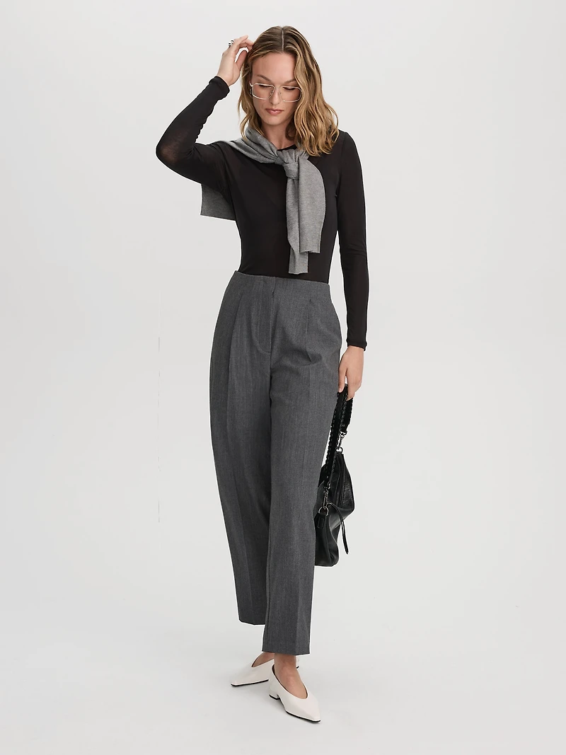 Pantalon taille mi-haute à jambe ballon - L’Intemporelle