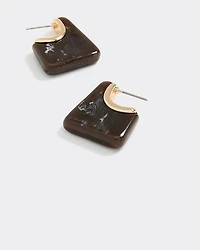 Boucles d'oreilles carrées en résine