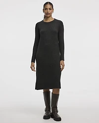 PlushSoft Crew-Neck Midi Sweater Dress