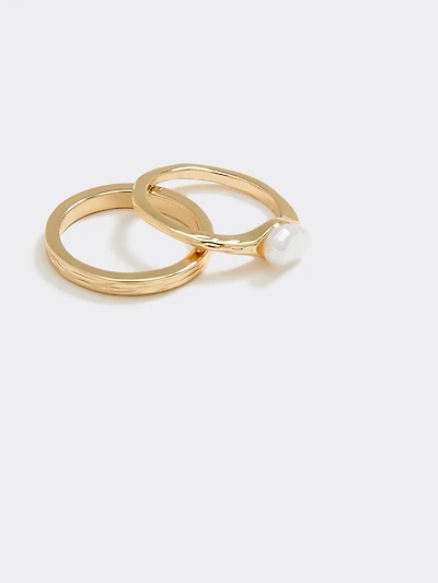 Rings with Pearl - Set of 2
