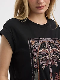 T-shirt à manches très courtes et col rond