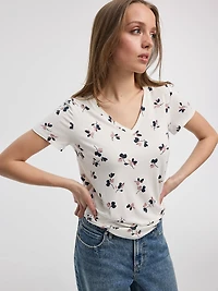 T-shirt à col V - R Essentiels