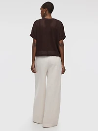 Short-Dolman-Sleeve Boat-Neck Tee