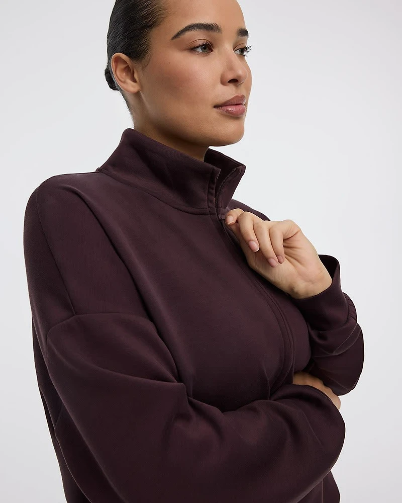 Half-Zip Mock-Neck Pullover - HYLUX Hyba