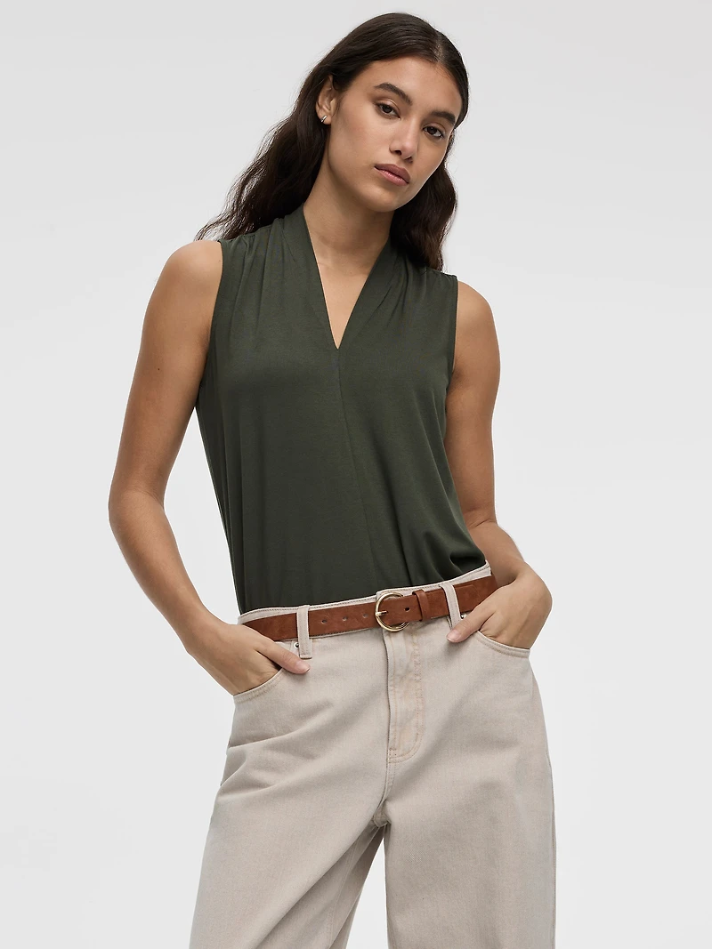 Sleeveless V-Neck Top