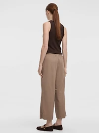 Wide-Leg Cropped Piqué Pant