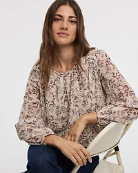 Long-Sleeve Blouse with Bubble Hem
