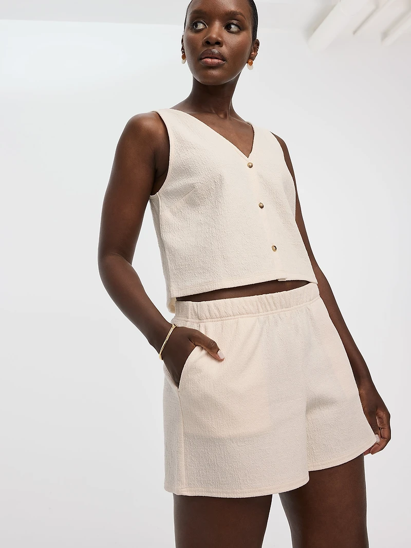 Short en tricot texturé