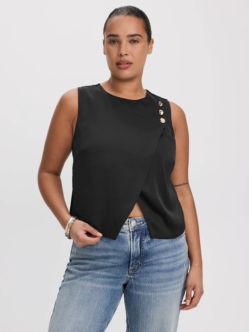 Haut sans manches à avant croisé