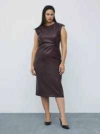 Faux Leather Midi Dress