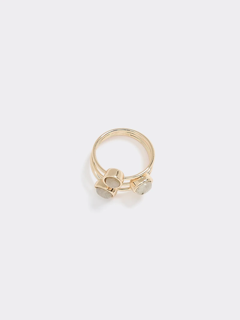 Bague avec pierres semi-précieuses - Ensemble de 2