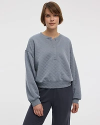 Quilted Henley Pullover - Hyba