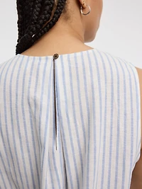 Blouse sans manches à col rond