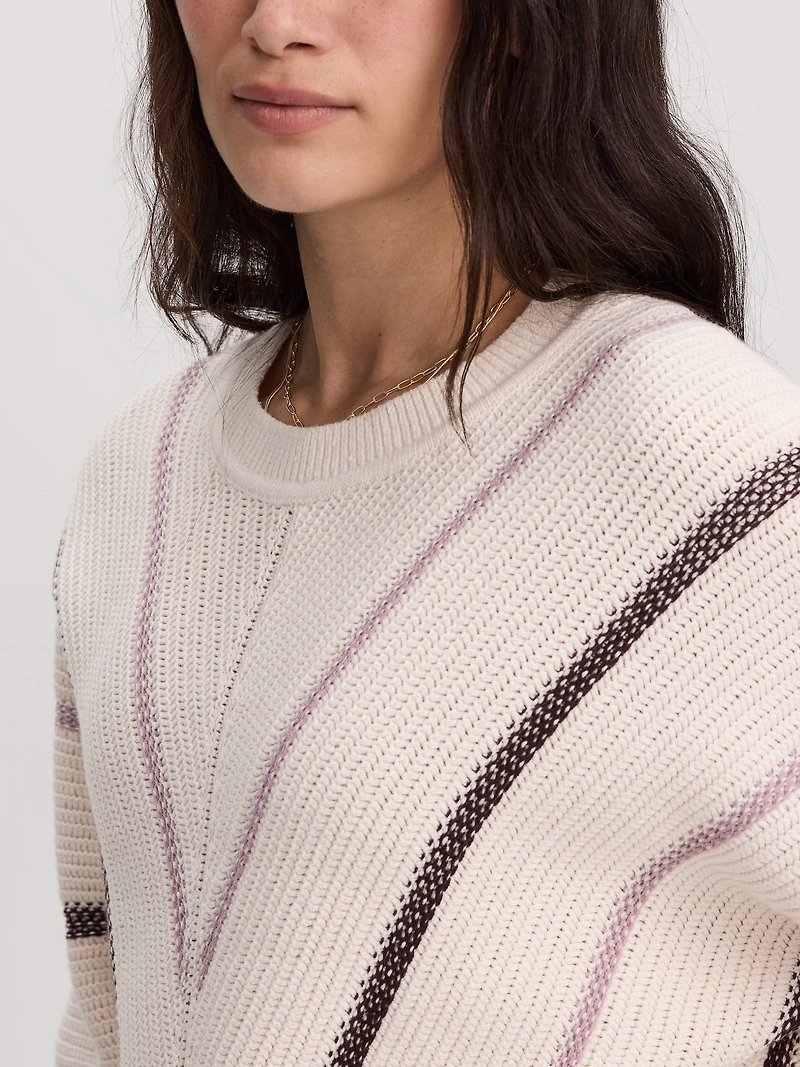 Pull à manches longues dolman et col rond
