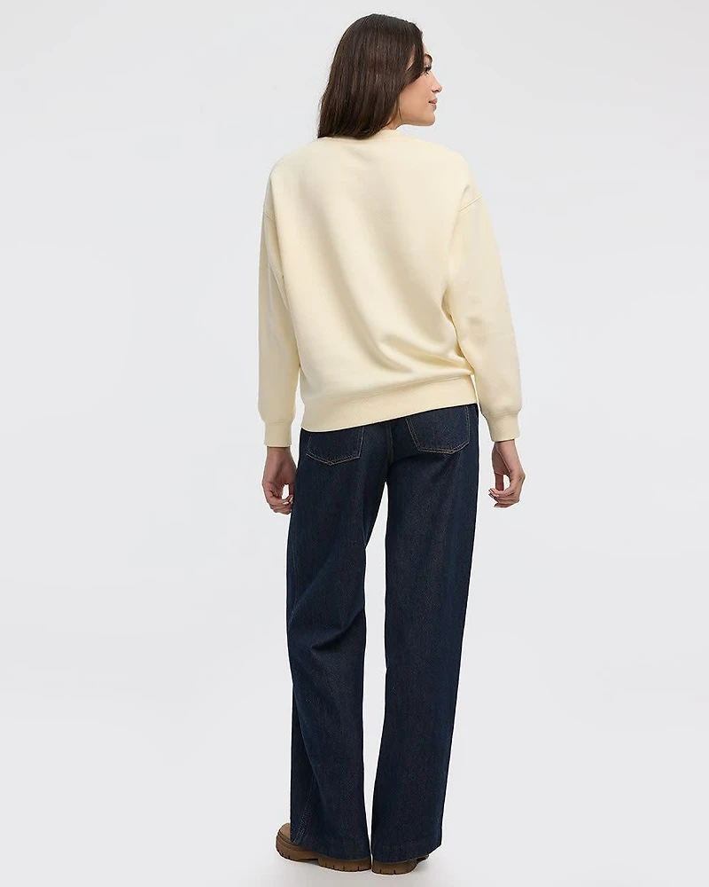 Long-Sleeve Crew-Neck Fleece Sweatshirt