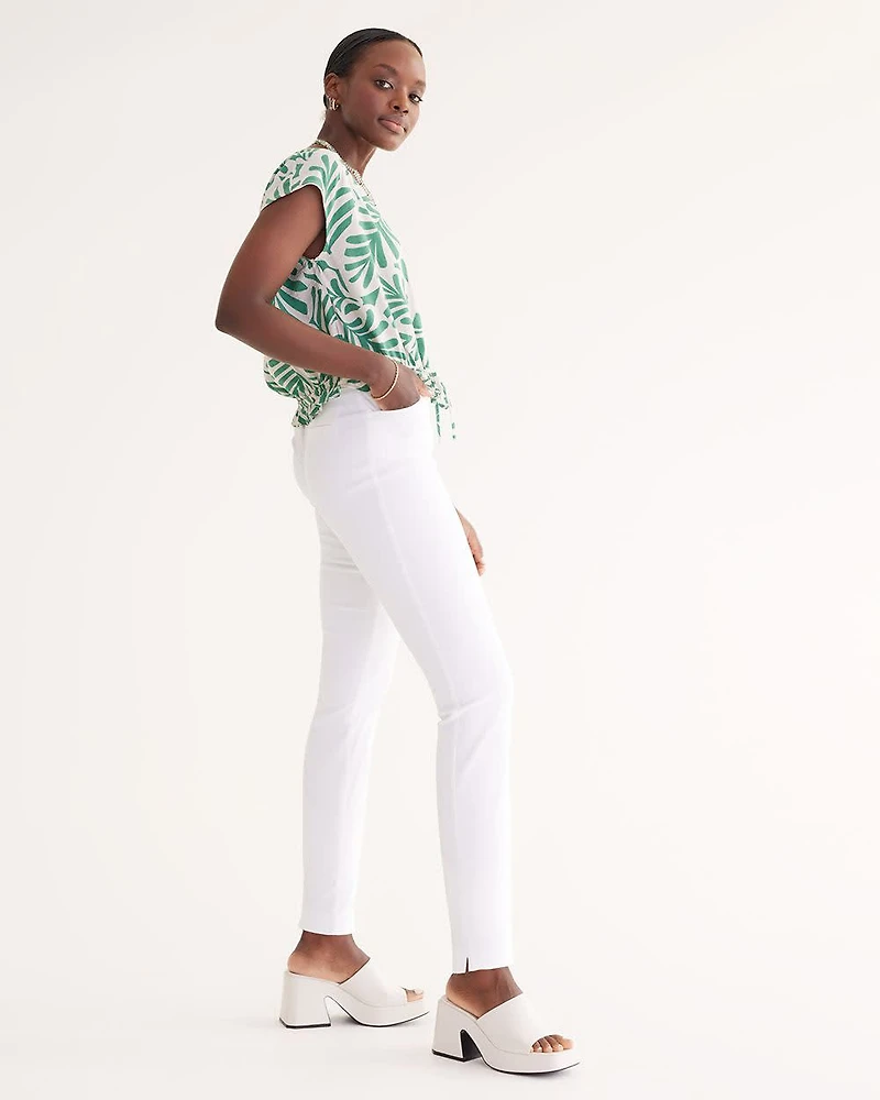 Slim-Leg High-Rise Ankle Pant