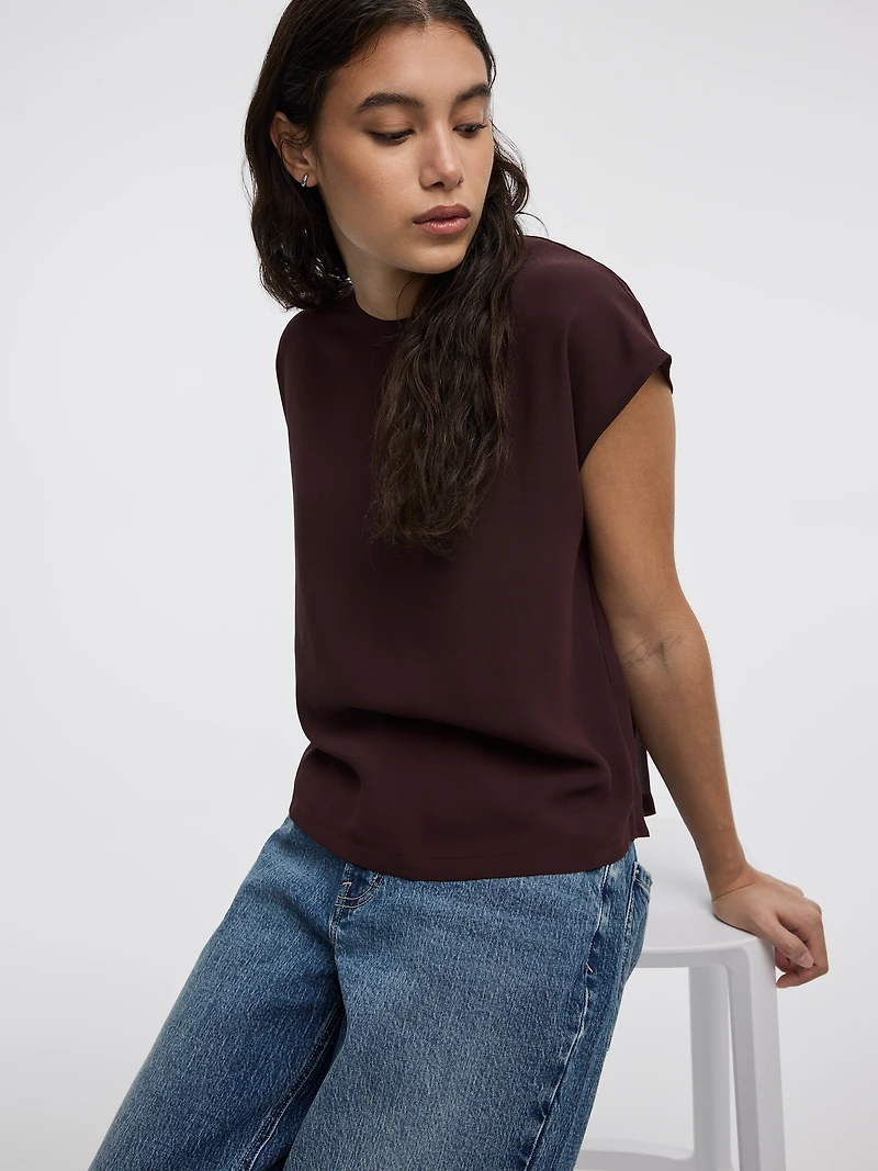 Blouse à col rond et manches courtes