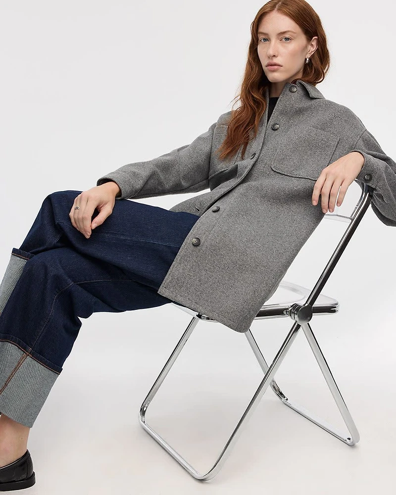 Veste-chemise longue avec poches