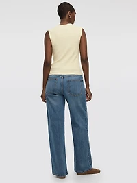 Camisole côtelée à col rond