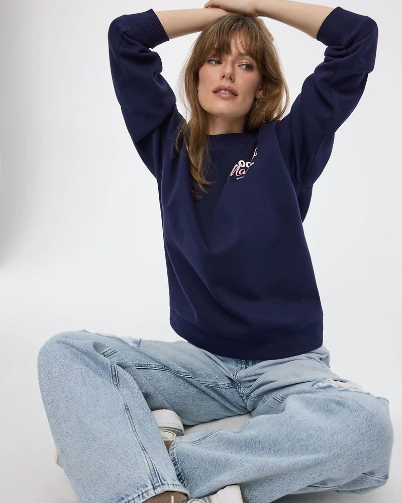 Long-Sleeve Crew-Neck Fleece Sweatshirt