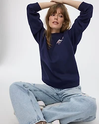 Long-Sleeve Crew-Neck Fleece Sweatshirt