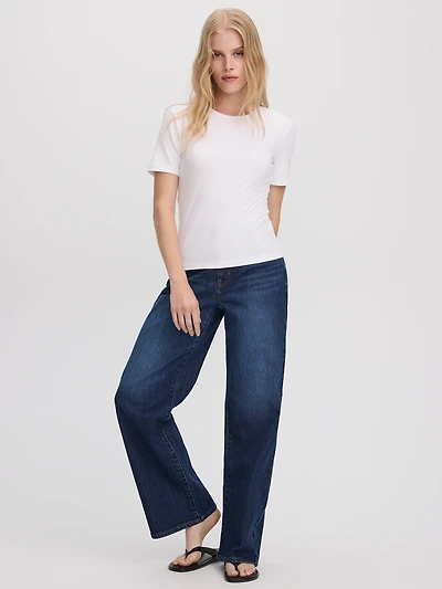 Wide-Leg Mid-Rise Jean
