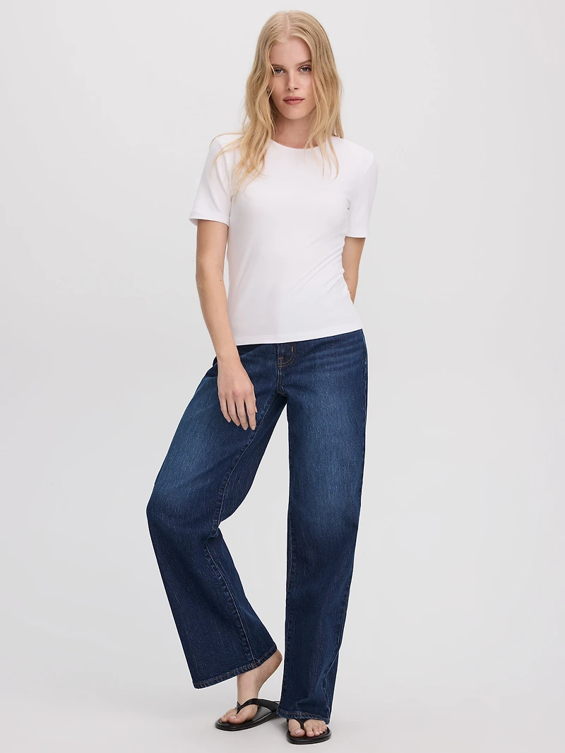 Wide-Leg Mid-Rise Jean