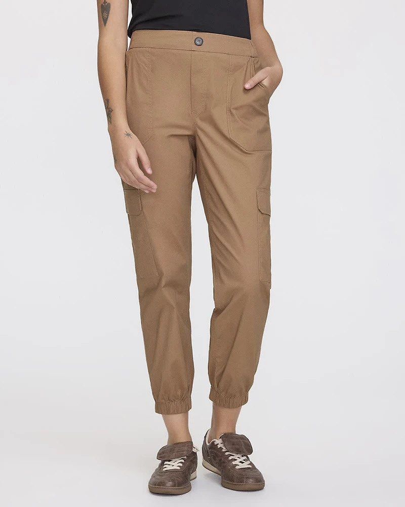 Pantalon jogger en popeline avec poches cargo - Long