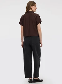 Satiny Short-Sleeve Shirt