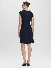 Robe courte en denim sans manches