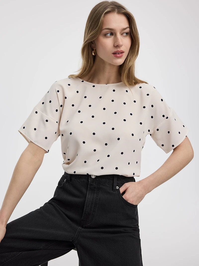 Crew-Neck T-Shirt Blouse