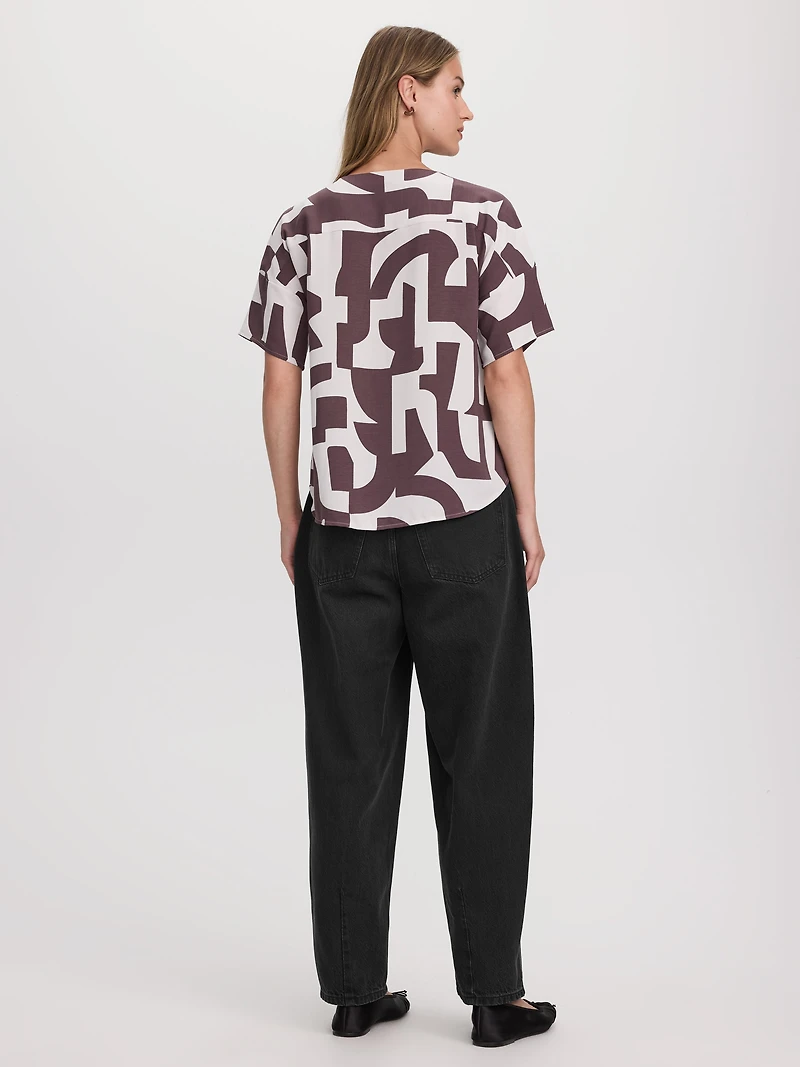 Crew-Neck T-Shirt Blouse