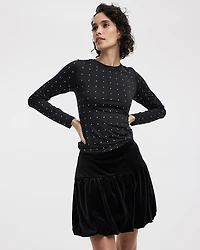 Mini-jupe ballon en velours