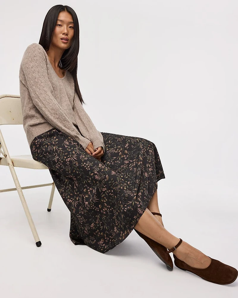 Jupe midi A silhouette en satin