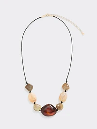 Short Necklace with Resin Stones